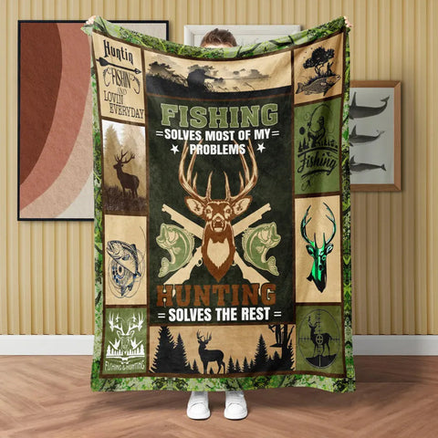 Maxcorners Vintage Fishing Hunting Blanket