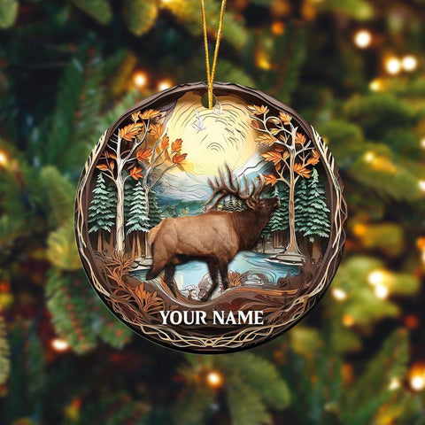 Maxcorners Deer Hunting Customized Name Acrylic Orrnament