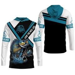 Maxcorners Livin The Reel Life, Funny Fishing Shirt, Men Button Down Shirt, UV Protection Clothing, Bass Fishing