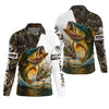 Maxcorners Camo Fishing Shirt, Fish Button Up Shirt, Fisherman Gift, UV Protection Clothing, Bass Fishing
