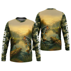 Maxcorners Camouflage Fishing Shirts, Fish Button Up Shirt, Long Sleeve Sun Shirt, Presents For Fishermen