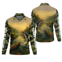 Maxcorners Camouflage Fishing Shirts, Fish Button Up Shirt, Long Sleeve Sun Shirt, Presents For Fishermen