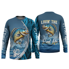 Maxcorners The Reel Life, Fishing UV Shirts, Men Button Down Shirt, Fisherman Gift, Mens Casual Shirts, Crappie Fish