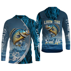 Maxcorners The Reel Life, Fishing UV Shirts, Men Button Down Shirt, Fisherman Gift, Mens Casual Shirts, Crappie Fish