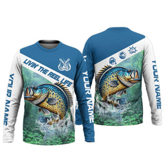 Maxcorners Livin The Reel Life, Fishing UPF Shirts, Men Jersey, Best Fishing Gifts, Men Long Sleeve Shirt