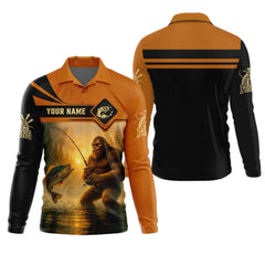 Maxcorners Bigfoot Fishing, SPF Long Sleeve Shirts, Funny Fishing Shirt, Best Fishing Gifts, Mens Casual Shirts