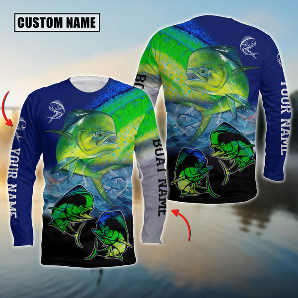 Maxcorners Mahi mahi Fishing Customize Name 3D Shirts