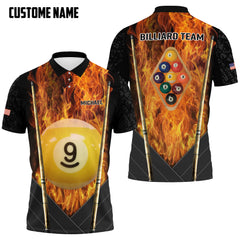 Maxcorners 9 Ball Billiard Personalized Name Unisex Shirt