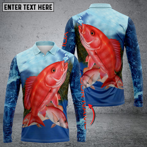 Maxcorners Red Snapper Fishing Customize Name 3D Shirts