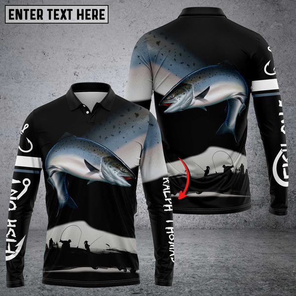 Maxcorners Chinook Salmon Fishing Customize Name 3D Shirts