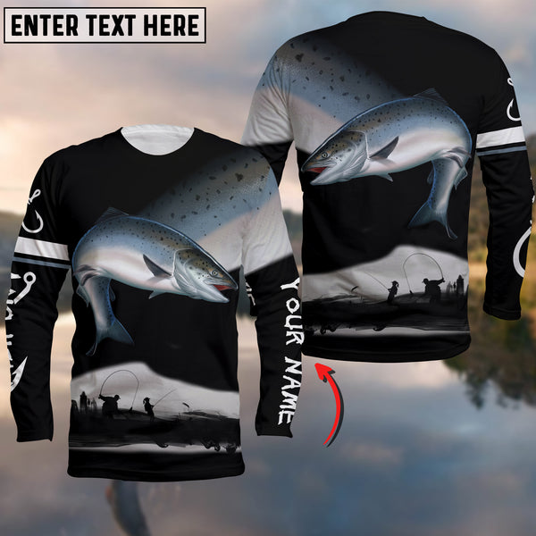 Maxcorners Chinook Salmon Fishing Customize Name 3D Shirts