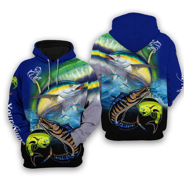 Maxcorners Mahi-mahi, Wahoo, Tuna Customize Name 3D Shirts