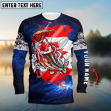 Maxcorners Customize Name Fishing Canada Flag 3D Shirts