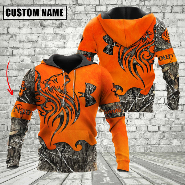 Maxcorners Custom Name Orange Coyote Hunting Apparels