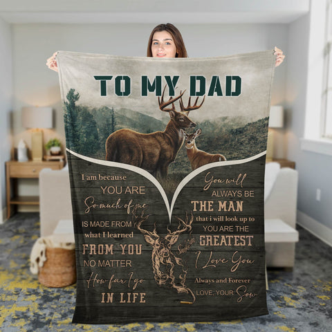 Maxcorners To My Dad Deer Hunting Blanket
