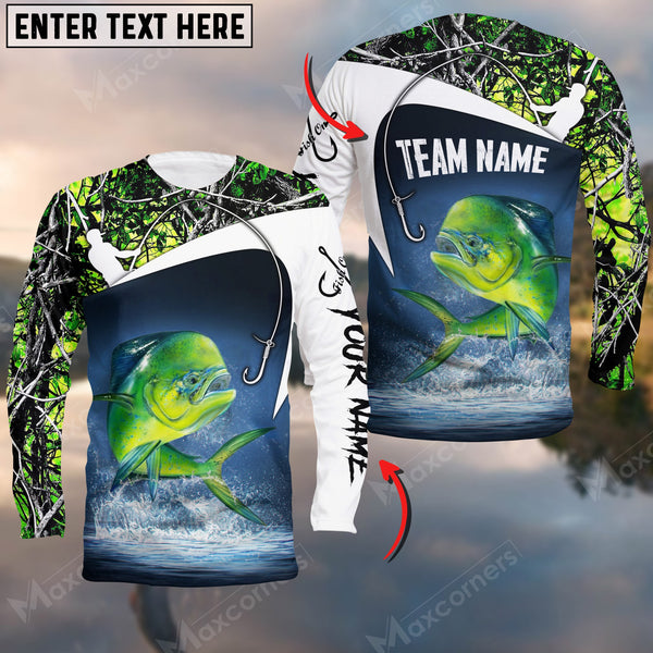 Maxcorners Mahi mahi Fishing Customize Name 3D Shirts