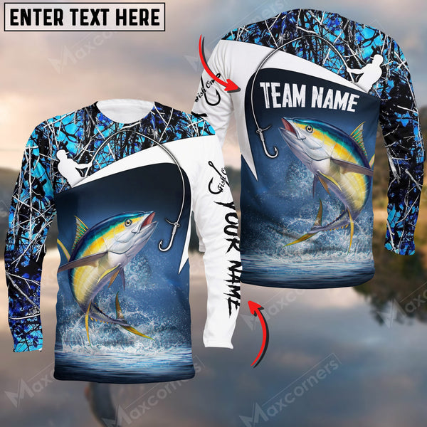 Maxcorners Tuna Fishing Customize Name 3D Shirts