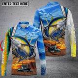 Maxcorners Yellowfin Tuna Fishing Customize Name 3D Shirts