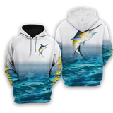 Maxcorners Blue Marlin Customize Name 3D Hoodie