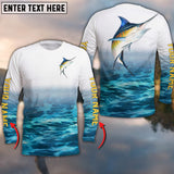 Maxcorners Blue Marlin Customize Name 3D Hoodie