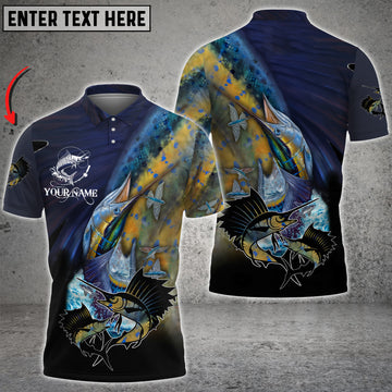 Maxcorners Custom Text Fishing 3D Polo