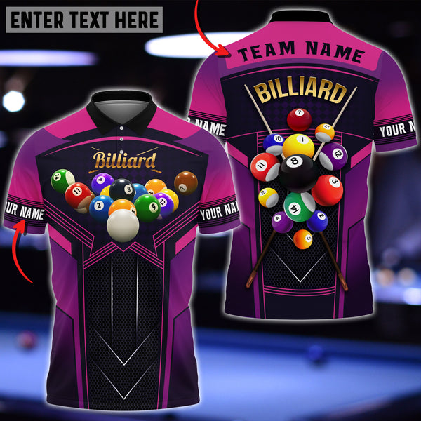 Maxcorners Personalized Billiard Ball Team Polo Shirt