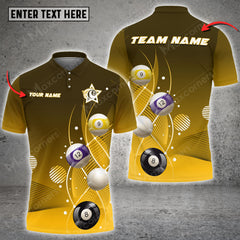 Maxcorners Billiards Ball Light Ray Personalized Name, Team Name Unisex Shirt ( Multicolor Options )