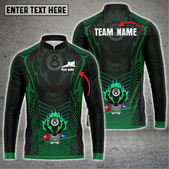 Maxcorners Personalized Name Billiards Ball Skull Colourful 3D Shirt