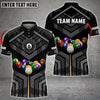 Maxcorners Personalized Name Billiards Ball Colourful 3D Polo Shirt