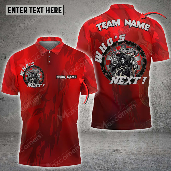 Maxcorners Darts Skull Who's Next! Personalized Name 3D Shirt