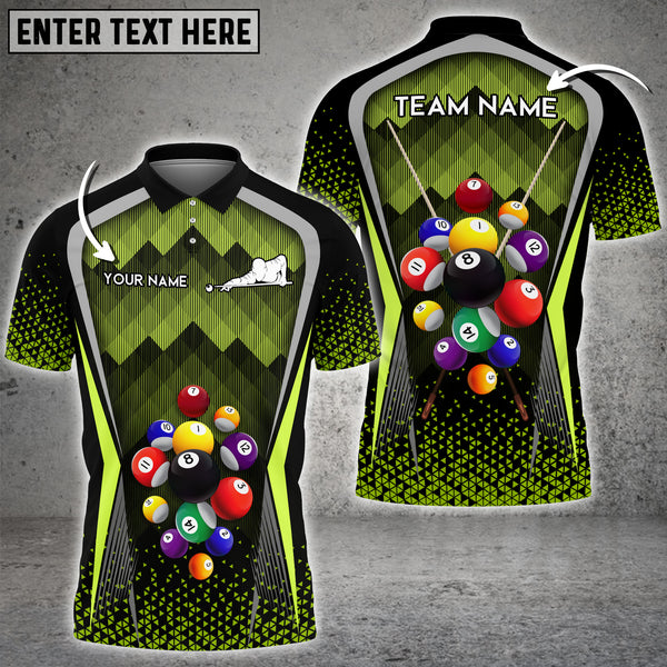 Maxcorners Personalized Team Name Billiards Ball Colourful Polo Shirt