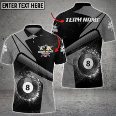 Maxcorners Personalized Billiards Ball 8 Color Style, Team Name Unisex Shirt