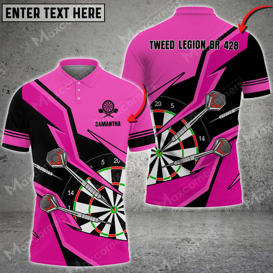 Maxcorners Darts For Team Design Multicolor Option Customized Darts Polo Shirt, Perfect Gift For Darts Lovers, Darts Players KH