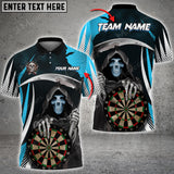 Maxcorners Personalized Your Name, Team Name Dart Skull  3D Shirt