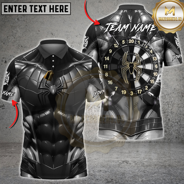 Maxcorners Darts Black Spider Armor Dartboard Personalized Name 3D Unisex Shirt