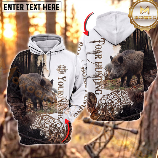 Maxcorners Hunting Hunting Rustic Woodland Wildlife Design Personalized Name 3D Hoodie