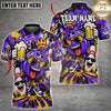 Maxcorners Bowling Cool Funny Smiling Bowling Ball Character Holding Beer Mug Sunglasses Graffiti Splatter Pins Multi Options Personalized Name, Team Name Unisex 3D Shirt (5 Colors)