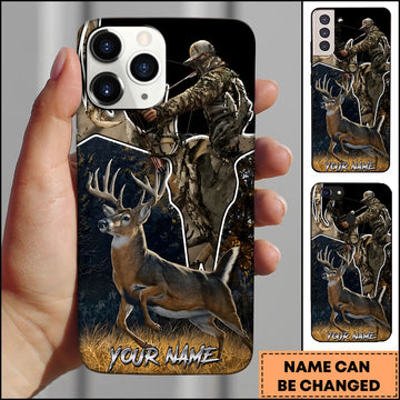 Maxcorners Deer Bow Hunting Whitetail Buck Camo Archer Outdoor Multiple Options Personalized Name Phone Case