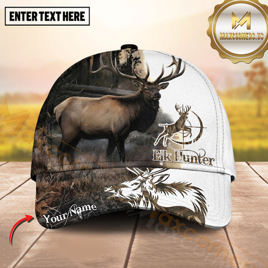 Maxcorners Hunting Camo Bow Hunter Graphic Personalized Name 3D Cap  (Deer/Moose/Elk)