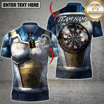 Maxcorners Anime Darts Saiyan Armor Design Personalized Name 3D Unisex Shirt