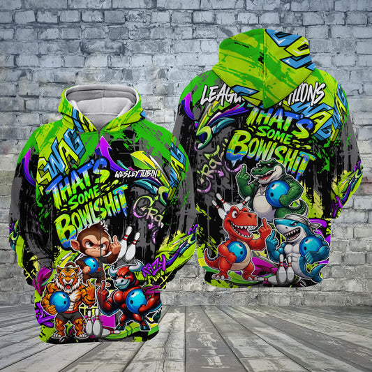 Maxcorners Bowling That's Some Bowlsht Customized Name, Team Name 3D Hoodie For Jim Barrio
