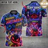 Maxcorners Halloween Shirt Neon Green Nightmare Bowling Pumpkin Design Multi Options Personalized Name, Team Name Unisex 3D Shirt (4 Colors)