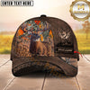 Maxcorners Deer Hunting Brown Leather Patch Wildlife Pattern Personalized Name 3D Cap (6 Colors)
