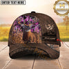 Maxcorners Deer Hunting Brown Leather Patch Wildlife Pattern Personalized Name 3D Cap (6 Colors)
