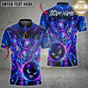 Maxcorners Bowling Funny Crazy Face Pins Lightning Fireball Neon Multi Options Personalized Name, Team Name Unisex 3D Shirt (5 Colors)