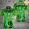 Maxcorners Bowling Funny Crazy Face Pins Lightning Fireball Neon Multi Options Personalized Name, Team Name Unisex 3D Shirt (5 Colors)