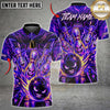 Maxcorners Bowling Funny Crazy Face Pins Lightning Fireball Neon Multi Options Personalized Name, Team Name Unisex 3D Shirt (5 Colors)