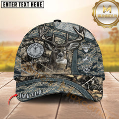 Maxcorners Hunting Buck Soldier Camo Cap Camouflage Design Personalized Name 3D Cap (4 style)