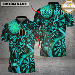 Maxcorners Darts Shirt Golden Wolf Dartboard Glow Multioptions Personalized Name, Team Name Unisex 3D Shirt (4 Colors)