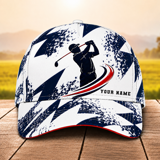 Maxcorners Patriot Swing 3D Golf Personalized Name Cap
